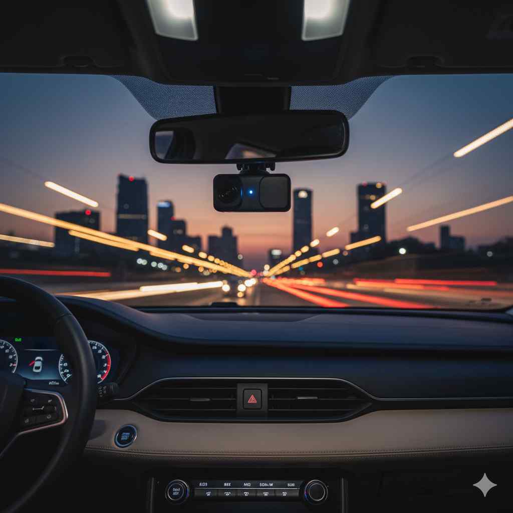 Car Dash Cam Interior Night View